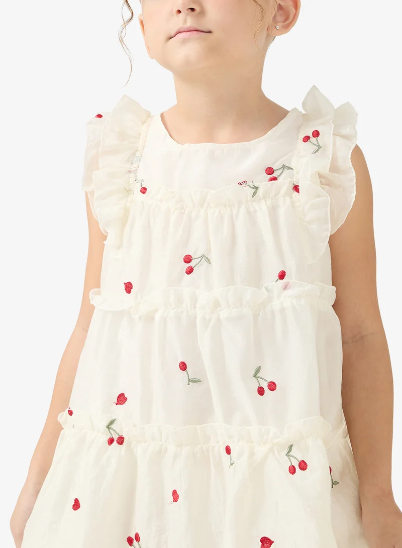 Pinata  Cherry Print Frill  Dress for Women | Best Price UAE